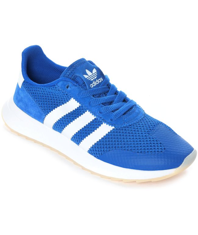 adidas slippers blue and white